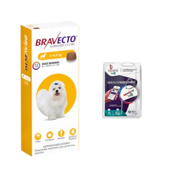 BRAVECTO PASTILLA  2-4kg (fluralaner 112mg) + MEDALLA GEO BRAVECTO DE REGALO